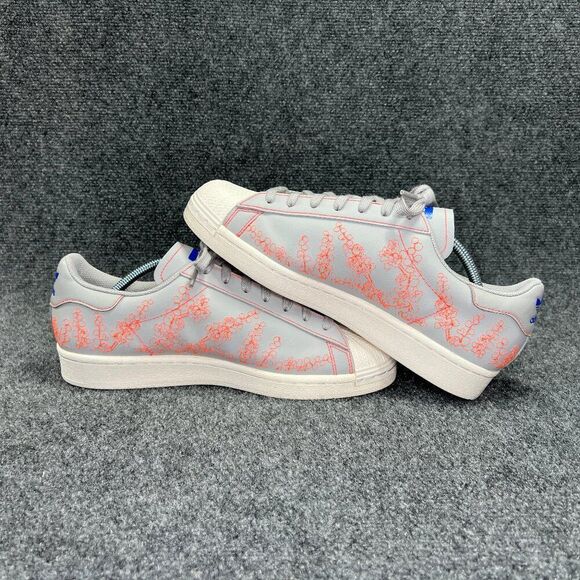 Adidas Superstar Pure Sneakers Men's 10‎ Grey Chalk Embroidered Katakana Shoes - Picture 8 of 13